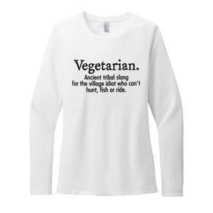 Vegetarian Cant Hunt Fish Funny Womens CVC Long Sleeve Shirt