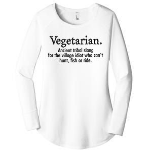 Vegetarian Cant Hunt Fish Funny Women's Perfect Tri Tunic Long Sleeve Shirt