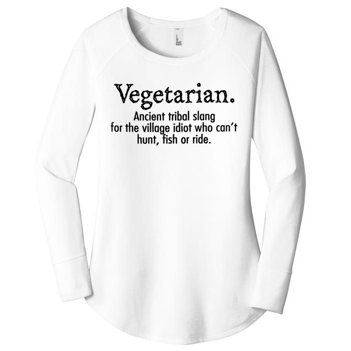 Vegetarian Cant Hunt Fish Funny Women's Perfect Tri Tunic Long Sleeve Shirt