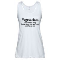 Vegetarian Cant Hunt Fish Funny Ladies Essential Flowy Tank