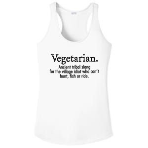 Vegetarian Cant Hunt Fish Funny Ladies PosiCharge Competitor Racerback Tank