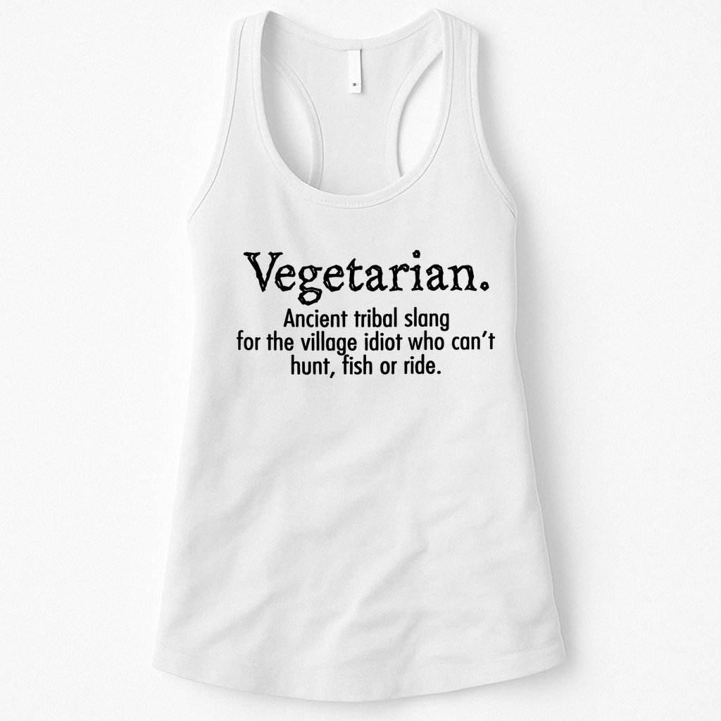 Vegetarian Cant Hunt Fish Funny Womens Tank Top