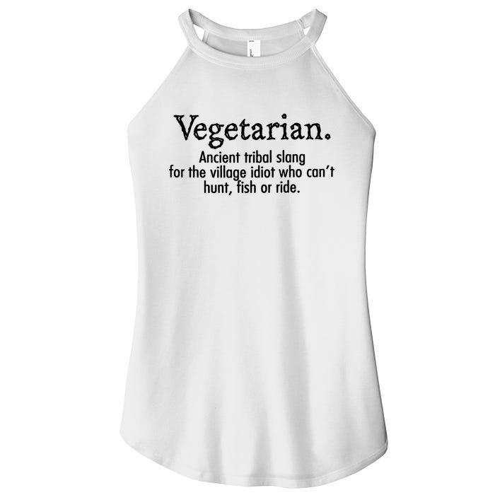 Vegetarian Cant Hunt Fish Funny Women's Perfect Tri Rocker Tank