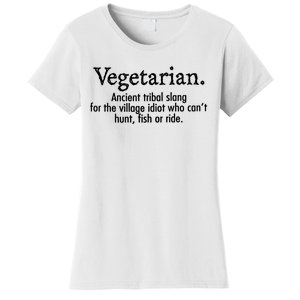 Vegetarian Cant Hunt Fish Funny Women's T-Shirt