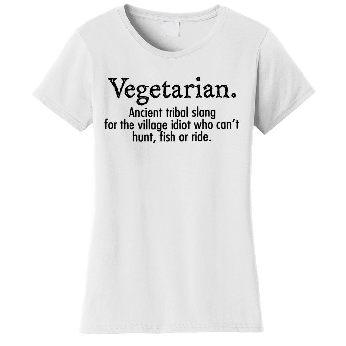 Vegetarian Cant Hunt Fish Funny Women's T-Shirt