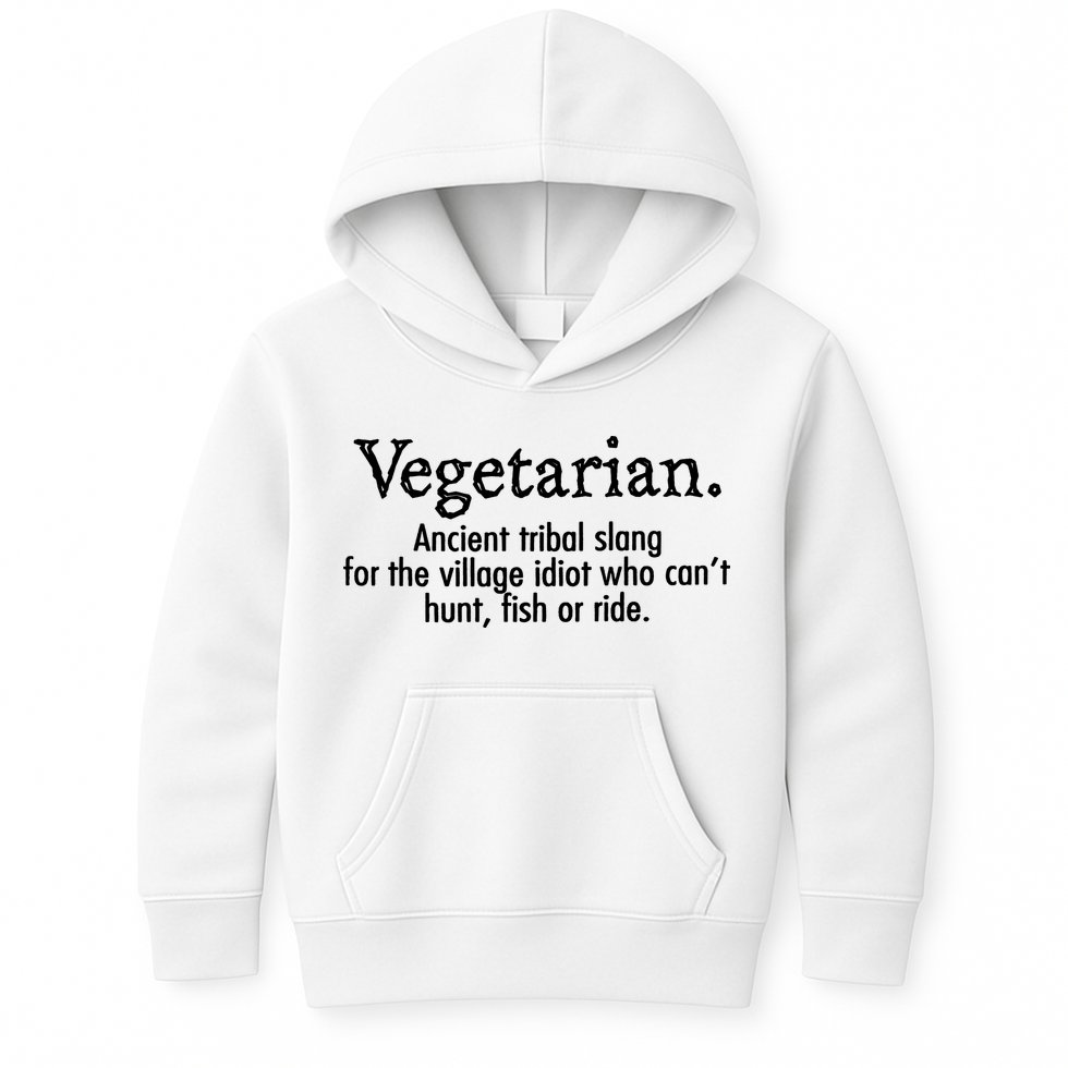 Vegetarian Cant Hunt Fish Funny Kids Hoodie