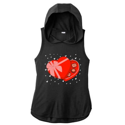 Valentines Chocolate Heart Shape Chocolate Hearts Cocoa Gift Ladies PosiCharge Tri-Blend Wicking Draft Hoodie Tank