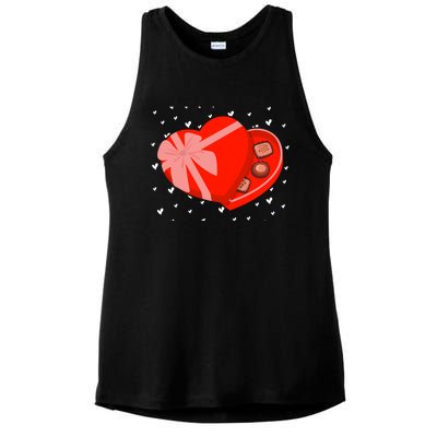 Valentines Chocolate Heart Shape Chocolate Hearts Cocoa Gift Ladies PosiCharge Tri-Blend Wicking Tank