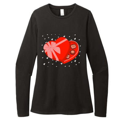 Valentines Chocolate Heart Shape Chocolate Hearts Cocoa Gift Womens CVC Long Sleeve Shirt