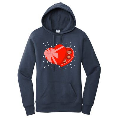 Valentines Chocolate Heart Shape Chocolate Hearts Cocoa Gift Women's Pullover Hoodie