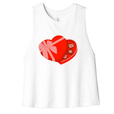 Valentines Chocolate Heart Shape Chocolate Hearts Cocoa Gift Women's Racerback Cropped Tank