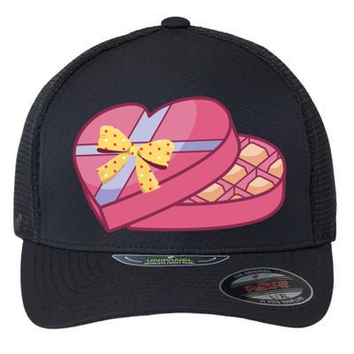 Valentines Chocolate Heart Shape Chocolate Hearts Cocoa Cool Gift Flexfit Unipanel Trucker Cap