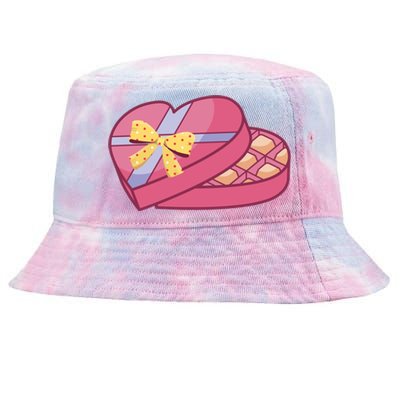 Valentines Chocolate Heart Shape Chocolate Hearts Cocoa Cool Gift Tie-Dyed Bucket Hat