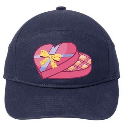 Valentines Chocolate Heart Shape Chocolate Hearts Cocoa Cool Gift 7-Panel Snapback Hat