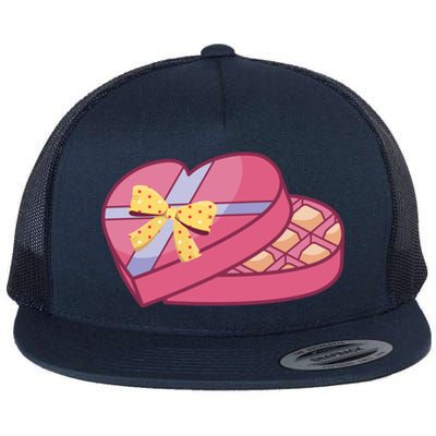 Valentines Chocolate Heart Shape Chocolate Hearts Cocoa Cool Gift Flat Bill Trucker Hat