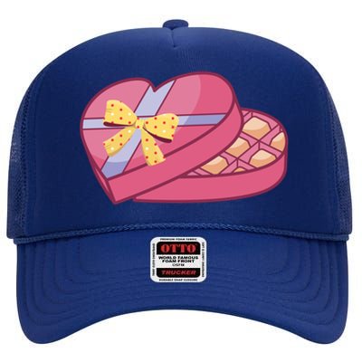 Valentines Chocolate Heart Shape Chocolate Hearts Cocoa Cool Gift High Crown Mesh Back Trucker Hat