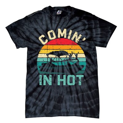 Vintage Comin In Hot Pontoon Boat Boating Dad Fathers Day Tie-Dye T-Shirt