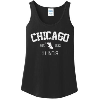 Vintage Chicago Illinois Est. 1833 Souvenir Ladies Essential Tank