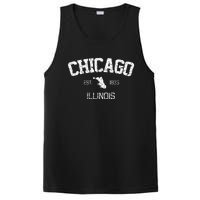 Vintage Chicago Illinois Est. 1833 Souvenir PosiCharge Competitor Tank