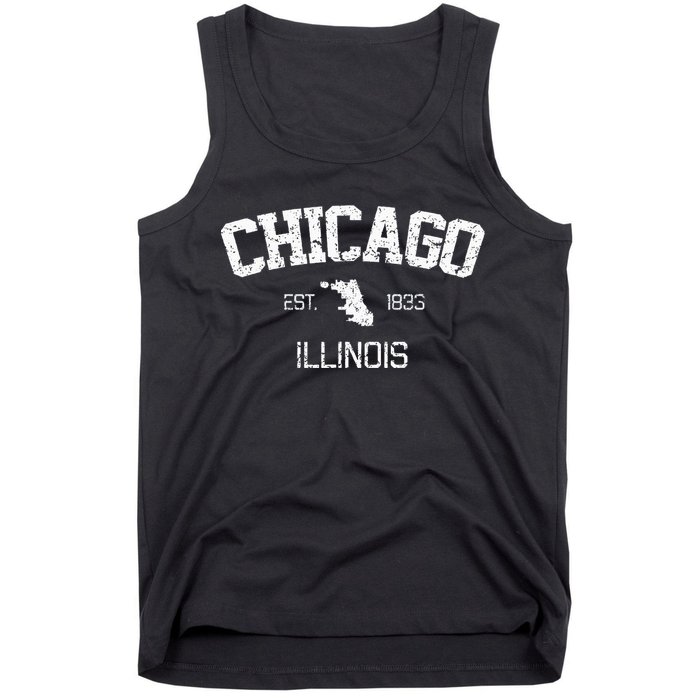 Vintage Chicago Illinois Est. 1833 Souvenir Tank Top