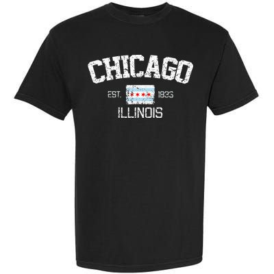 Vintage Chicago Illinois Est. 1833 Souvenir Garment-Dyed Heavyweight T-Shirt
