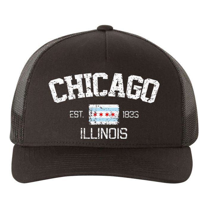 Vintage Chicago Illinois Est. 1833 Souvenir Yupoong Adult 5-Panel Trucker Hat