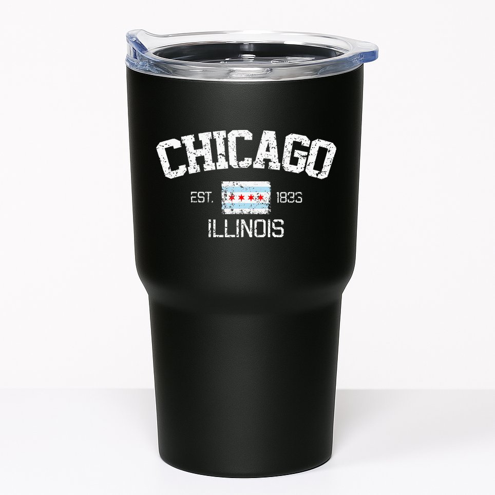 Vintage Chicago Illinois Est. 1833 Souvenir Tumbler