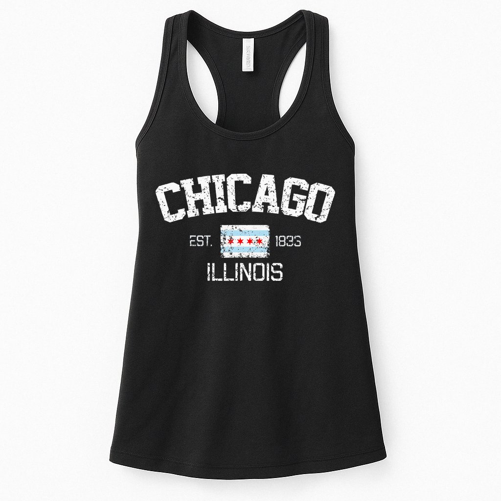 Vintage Chicago Illinois Est. 1833 Souvenir Womens Tank Top
