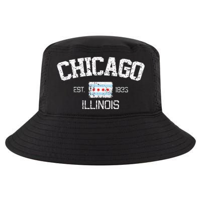 Vintage Chicago Illinois Est. 1833 Gift Cool Comfort Performance Bucket Hat