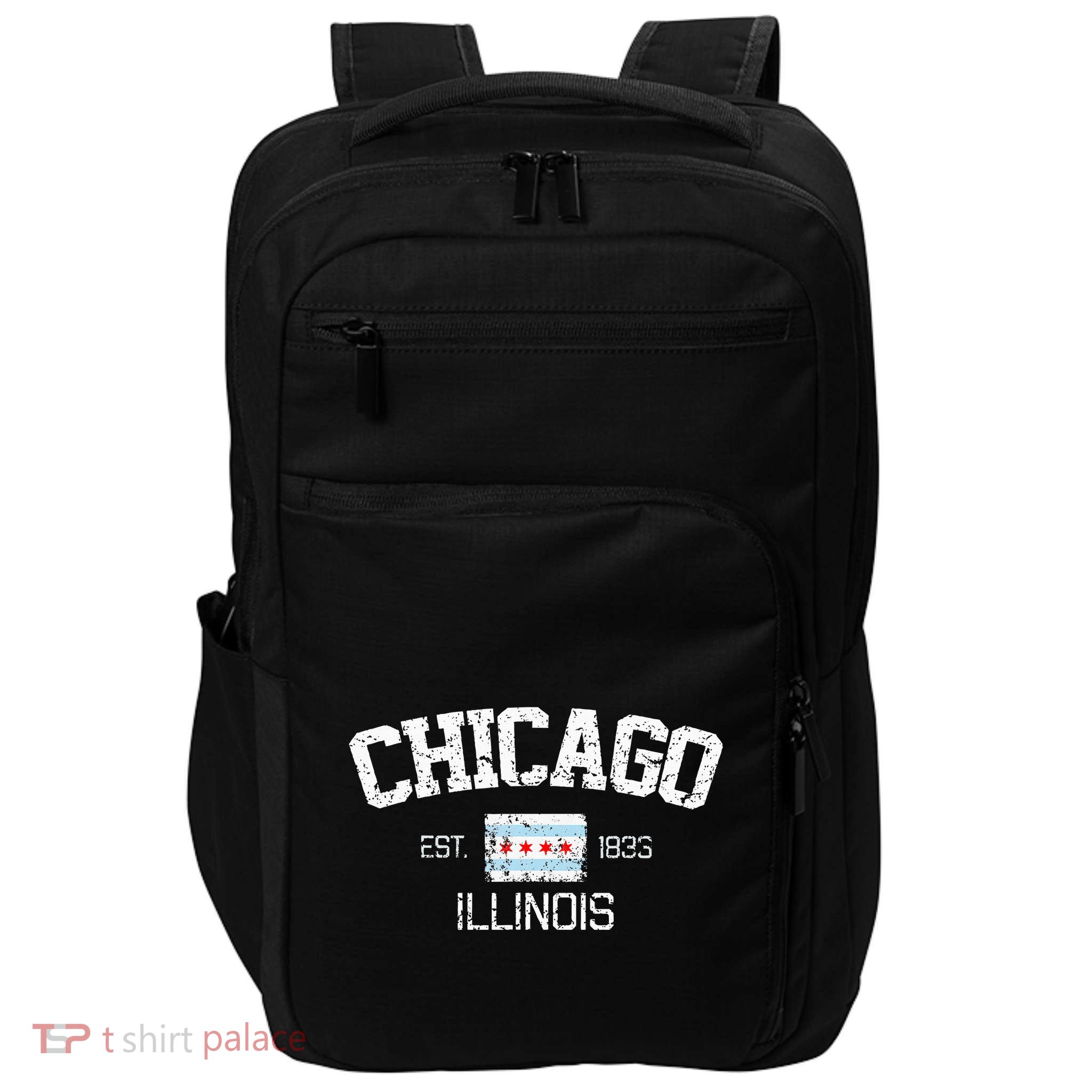 Vintage Chicago Illinois Est. 1833 Gift Impact Tech Backpack