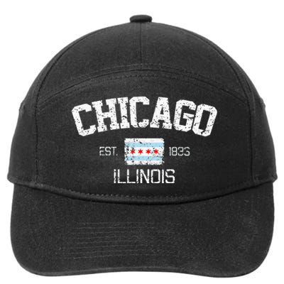 Vintage Chicago Illinois Est. 1833 Gift 7-Panel Snapback Hat