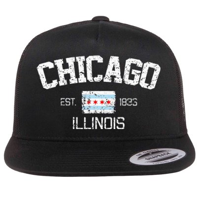 Vintage Chicago Illinois Est. 1833 Gift Flat Bill Trucker Hat