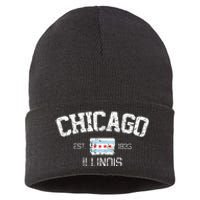 Vintage Chicago Illinois Est. 1833 Gift Sustainable Knit Beanie