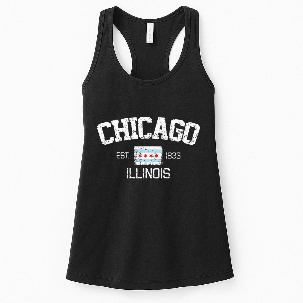 Vintage Chicago Illinois Est. 1833 Gift Womens Tank Top