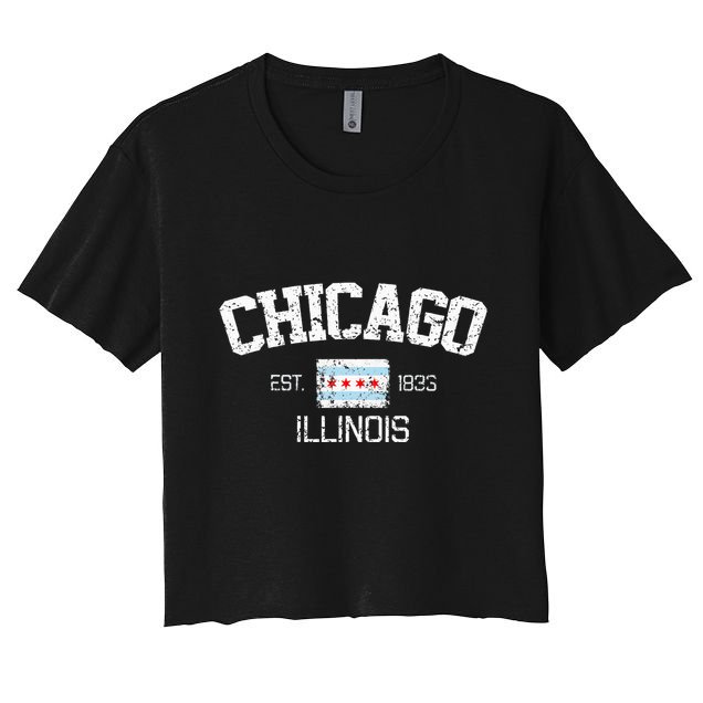 Vintage Chicago Illinois Est. 1833 Gift Crop Top
