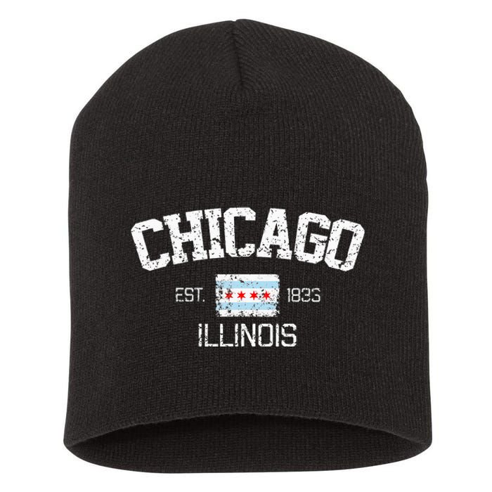 Vintage Chicago Illinois Est. 1833 Gift Short Acrylic Beanie