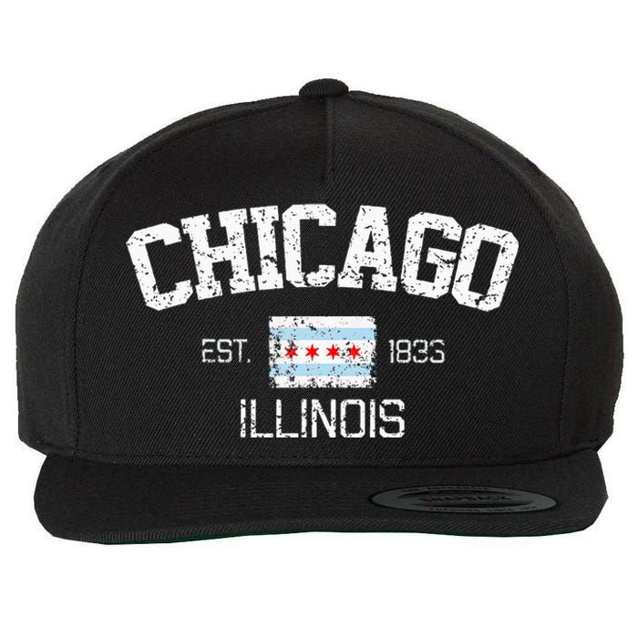 Vintage Chicago Illinois Est. 1833 Gift Wool Snapback Cap