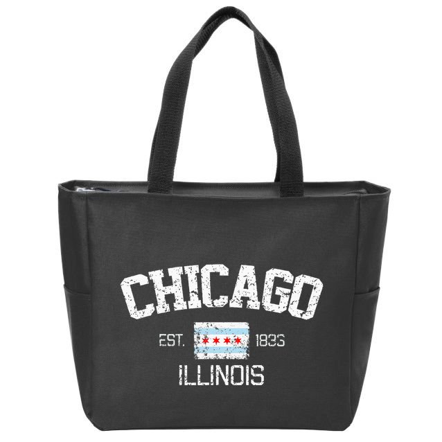 Vintage Chicago Illinois Est. 1833 Gift Zip Tote Bag