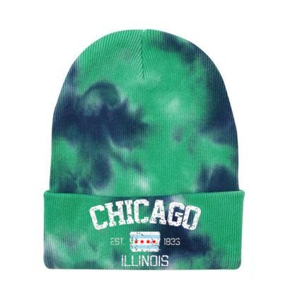 Vintage Chicago Illinois Est. 1833 Gift Tie Dye 12in Knit Beanie