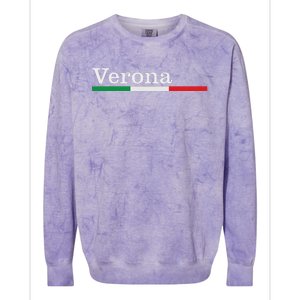 Verona Città Italiana Bandiera Italia Maglietta Colorblast Crewneck Sweatshirt