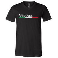 Verona Città Italiana Bandiera Italia Maglietta V-Neck T-Shirt