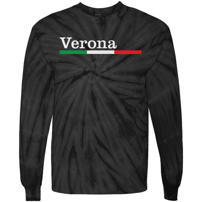 Verona Città Italiana Bandiera Italia Maglietta Tie-Dye Long Sleeve Shirt