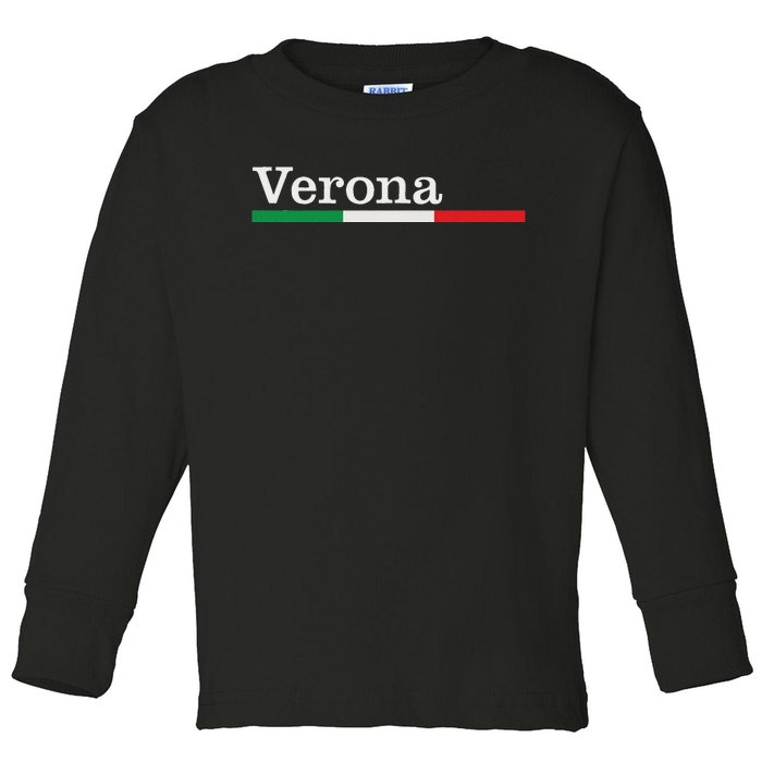 Verona Città Italiana Bandiera Italia Maglietta Toddler Long Sleeve Shirt