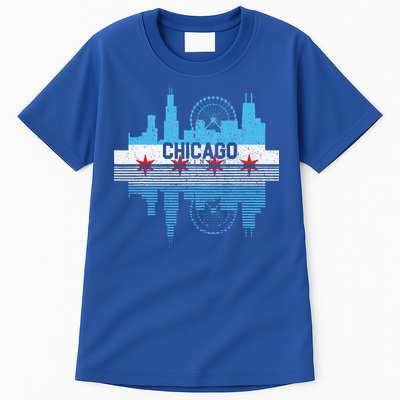 Vintage Chicago Illinois Flag Tees Skyline Tall T-Shirt