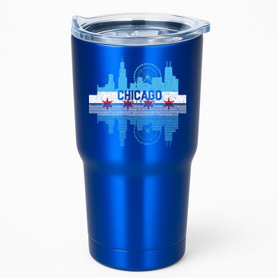 Vintage Chicago Illinois Flag Tees Skyline Tumbler