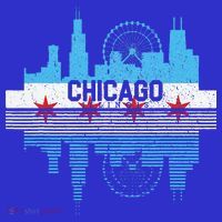 Vintage Chicago Illinois Flag Tees Skyline Tank Top