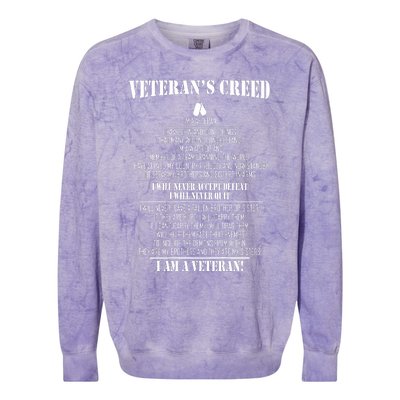 Veteran's Creed I'm A Veteran Colorblast Crewneck Sweatshirt