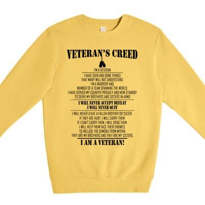 Veteran's Creed I'm A Veteran Premium Crewneck Sweatshirt