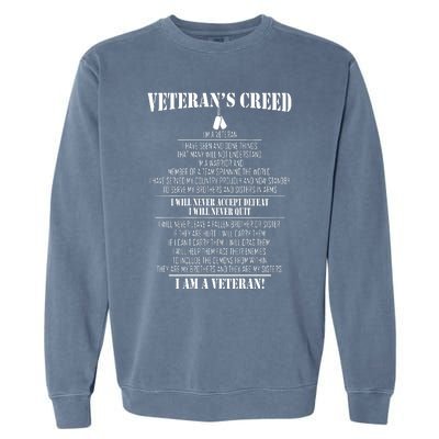 Veteran's Creed I'm A Veteran Garment-Dyed Sweatshirt