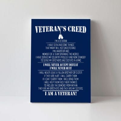 Veteran's Creed I'm A Veteran Canvas